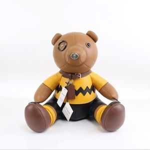 NWT Coach X Peanuts Charlie Brown Bear Key Fob Key Ring Collectible Bag Charm